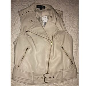 Cream and gold faux leather vest!